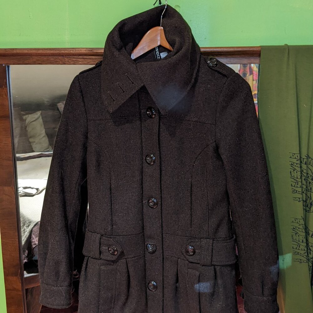 H & M Divided brown wool blend winter coat